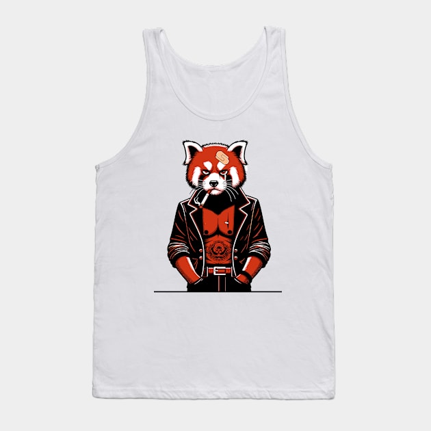 Yakuza Red panda - Tattooed & Fierce 90s Cartoon Art Tank Top by TimeWarpWildlife